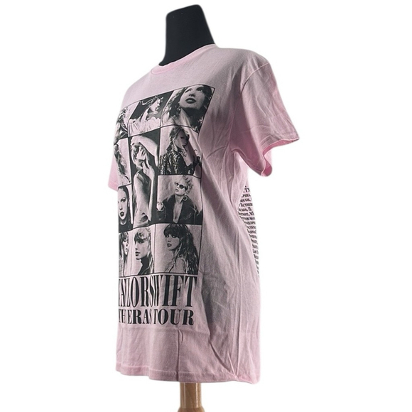 Taylor Swift The Eras Tour graphic concert tee shirt pink dates swiftie sz sm - Picture 2 of 11